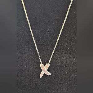 Tiffany & Co .925 Silver X Necklace 16"